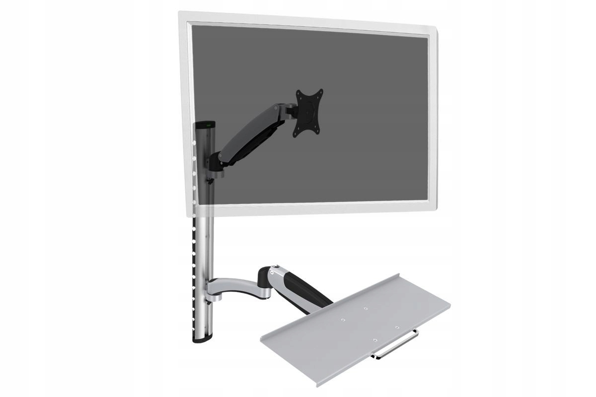 Digitus Jednoduché nástenné rameno, 1x LCD + klávesnica, max. 27", max. 8 kg, 360° naklápanie a otáčanie (PIVOT)